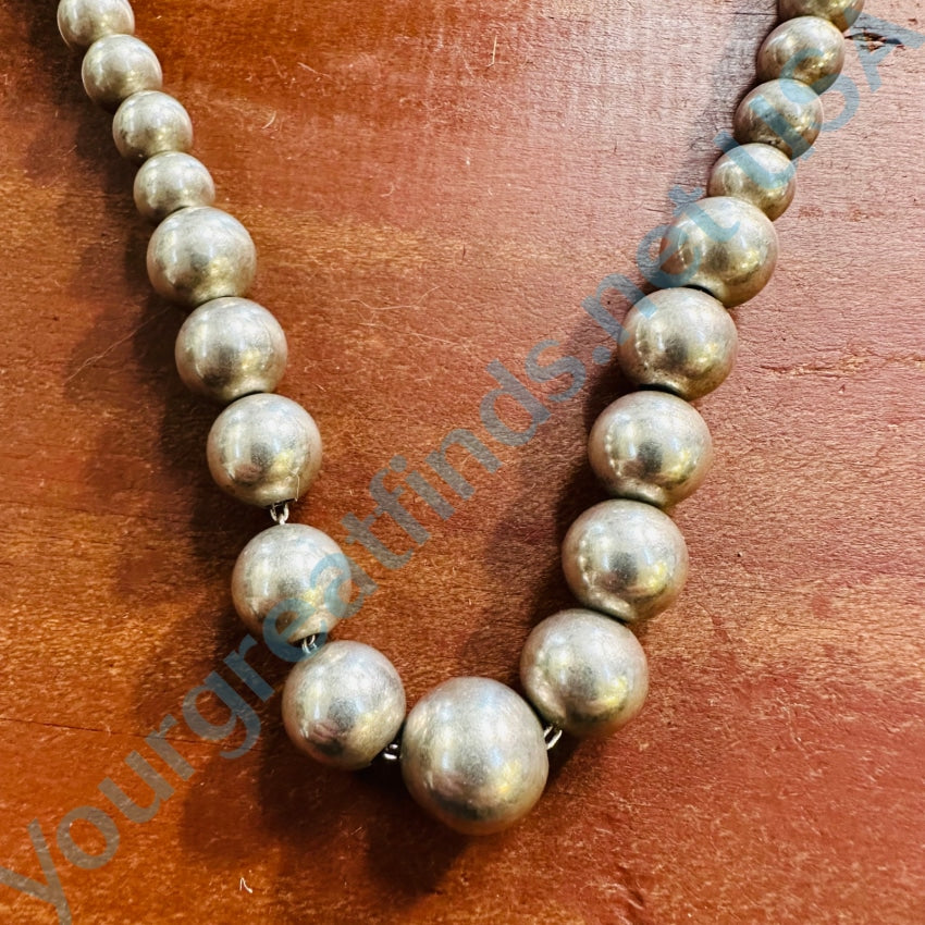 Sterling Silver Pearls Necklace Graduated Beads 24 Long Necklaces