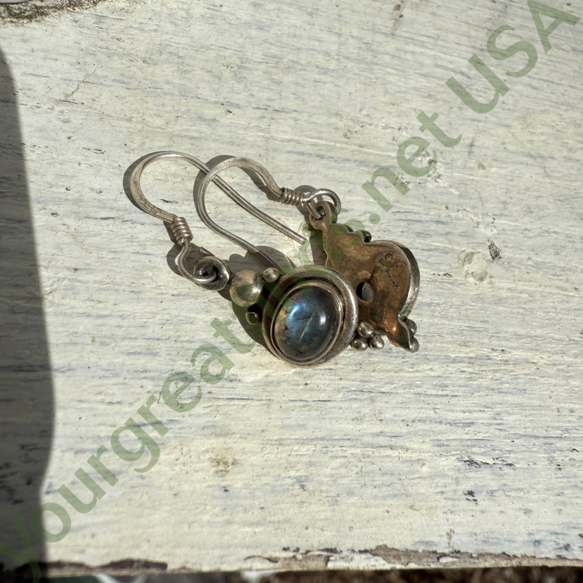 Sterling Silver Pierced Earrings Rainbow Moonstone earrings