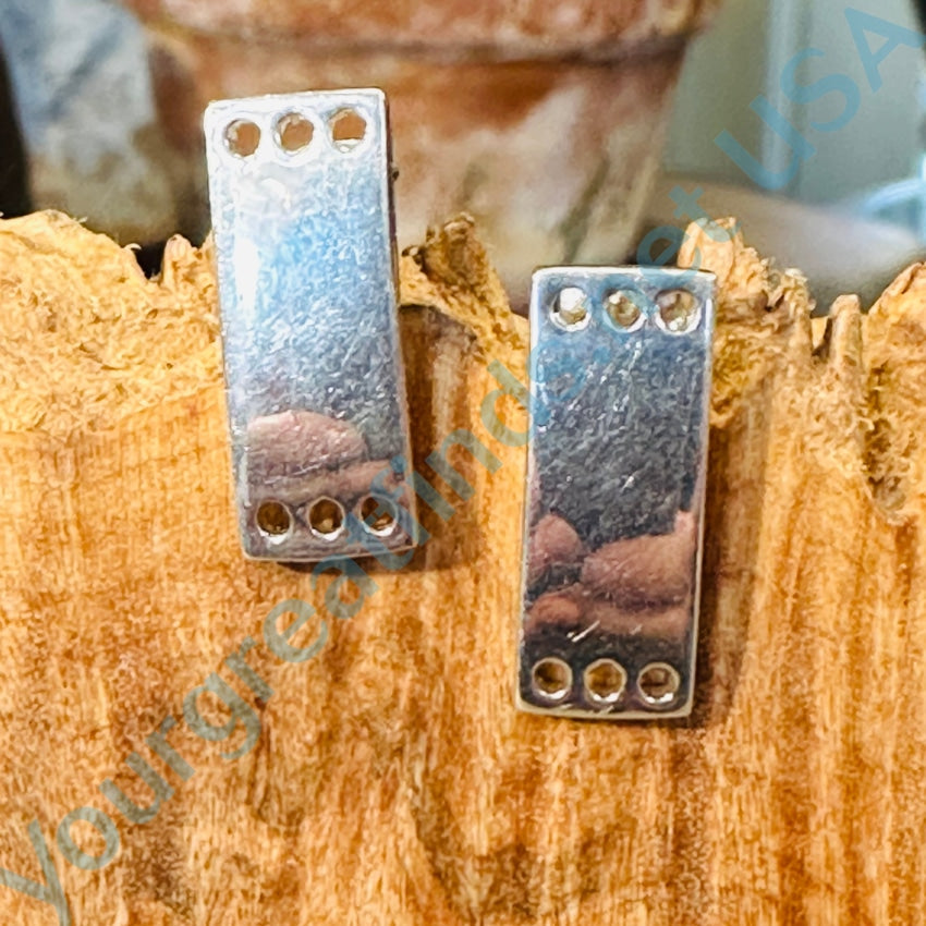 Sterling Silver Pierced Post Bar Earrings