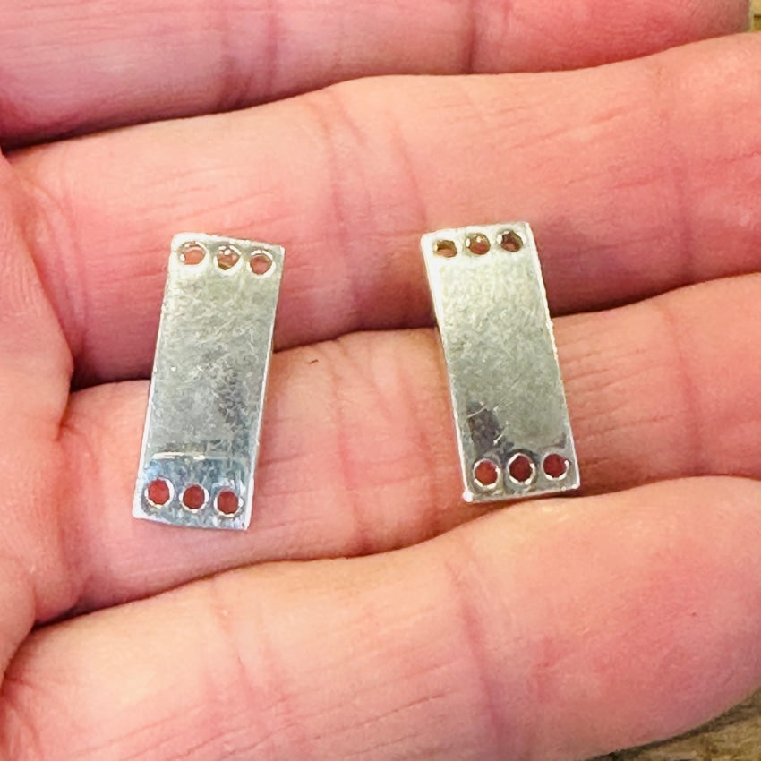 Sterling Silver Pierced Post Bar Earrings