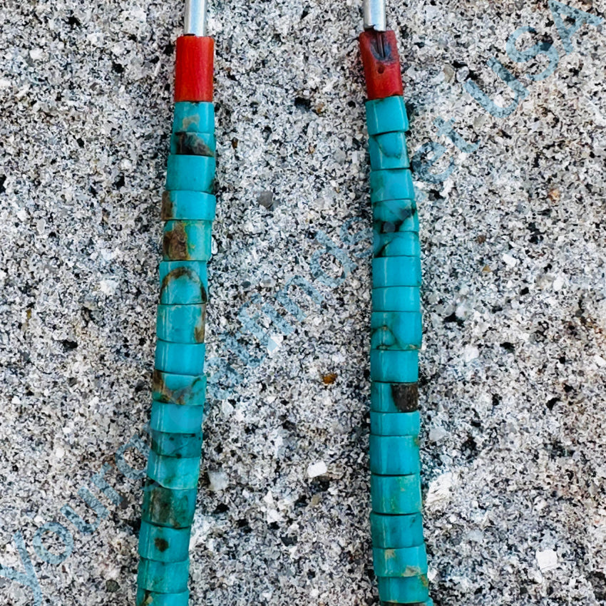 Sterling Silver Pueblo Indian Turquoise Heishi Jacla Necklace Necklace