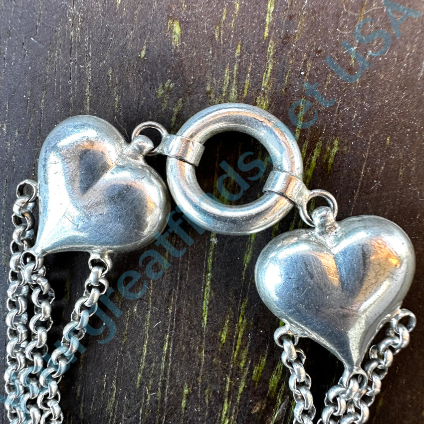 Sterling Silver Puffy Heart Bracelet Bracelet