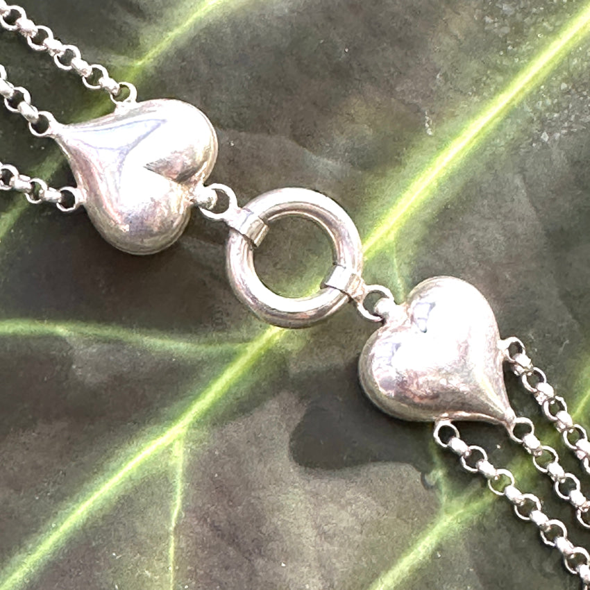 Sterling Silver Puffy Heart Bracelet Bracelet