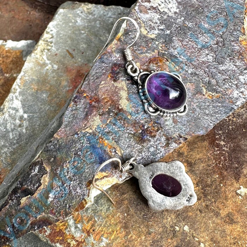 Sterling Silver Purple Amethyst Pierced Earrings Earrings