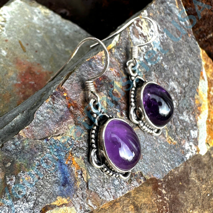 Sterling Silver Purple Amethyst Pierced Earrings Earrings