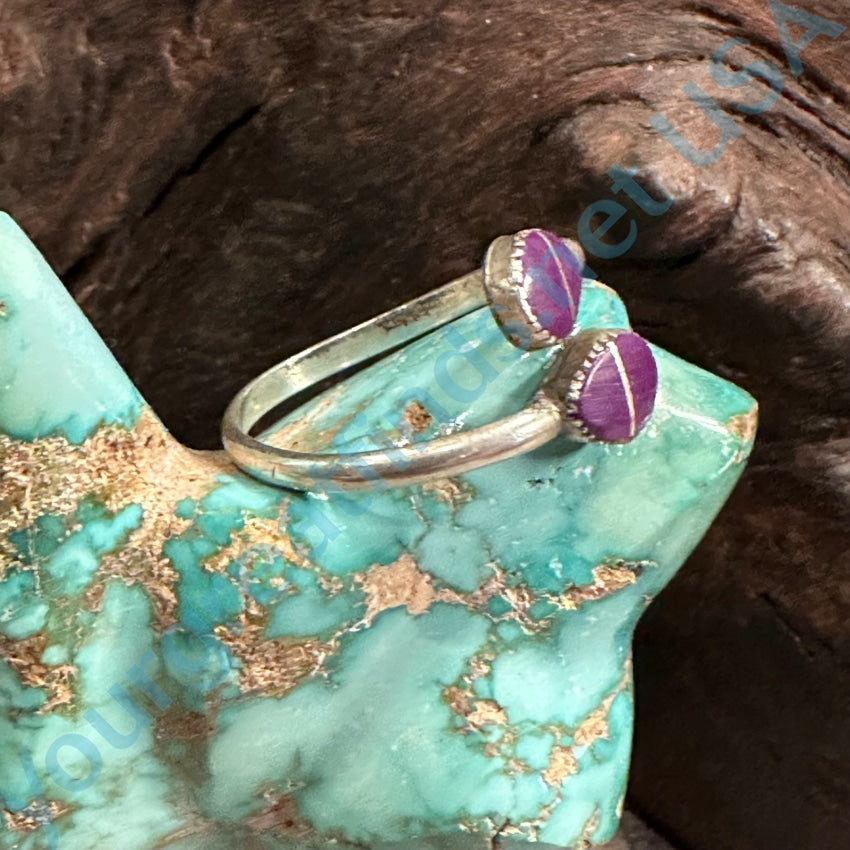 Sterling Silver Purple Sugilite Bypass Ring Adjustable