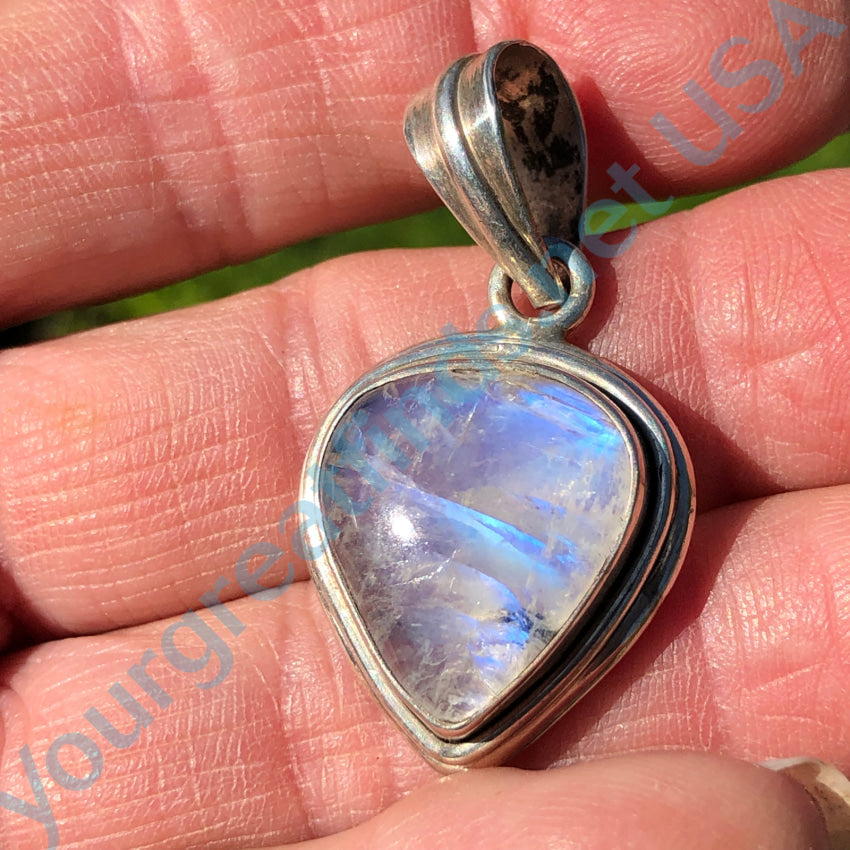 Sterling Silver Rainbow Moonstone Pendant