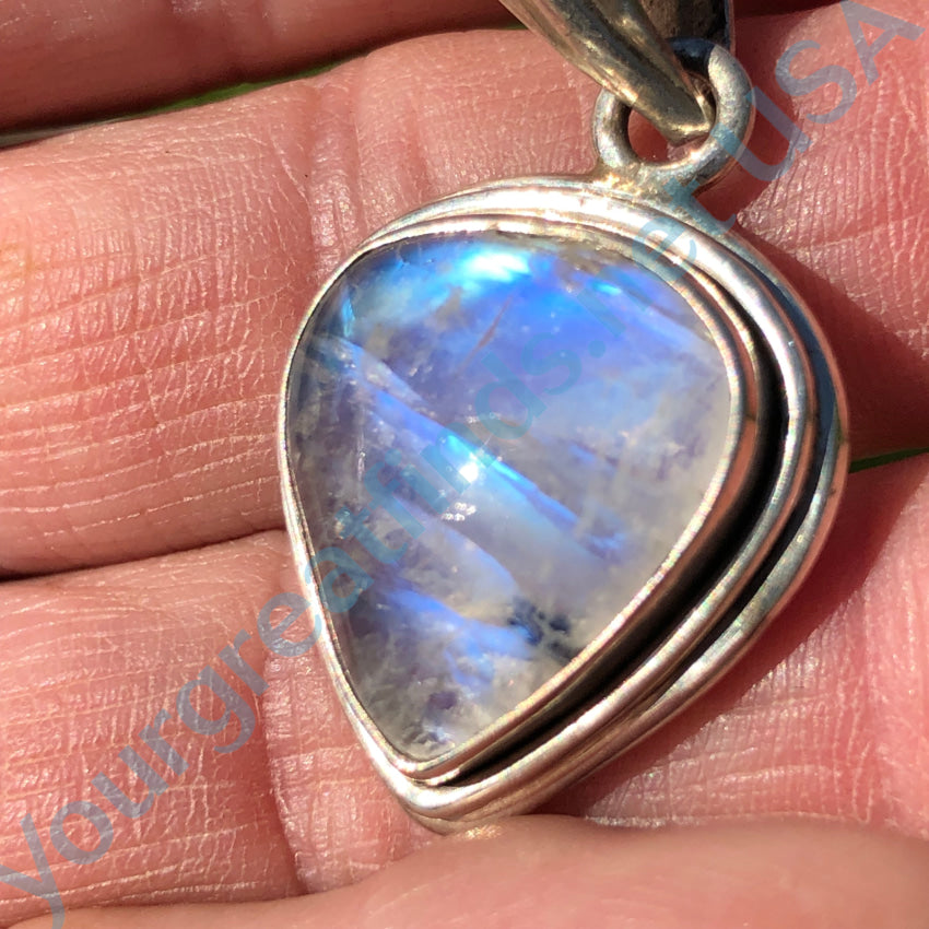 Sterling Silver Rainbow Moonstone Pendant