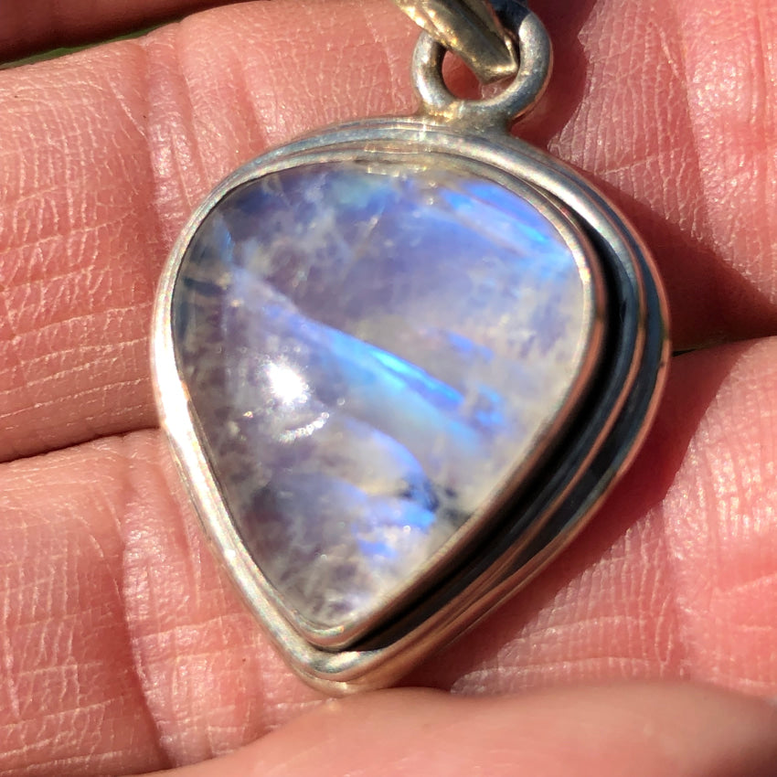 Sterling Silver Rainbow Moonstone Pendant