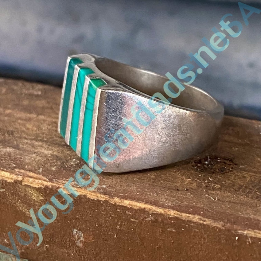 Sterling Silver Ring Channel Inlay Art Glass Size 7 Yourgreatfinds