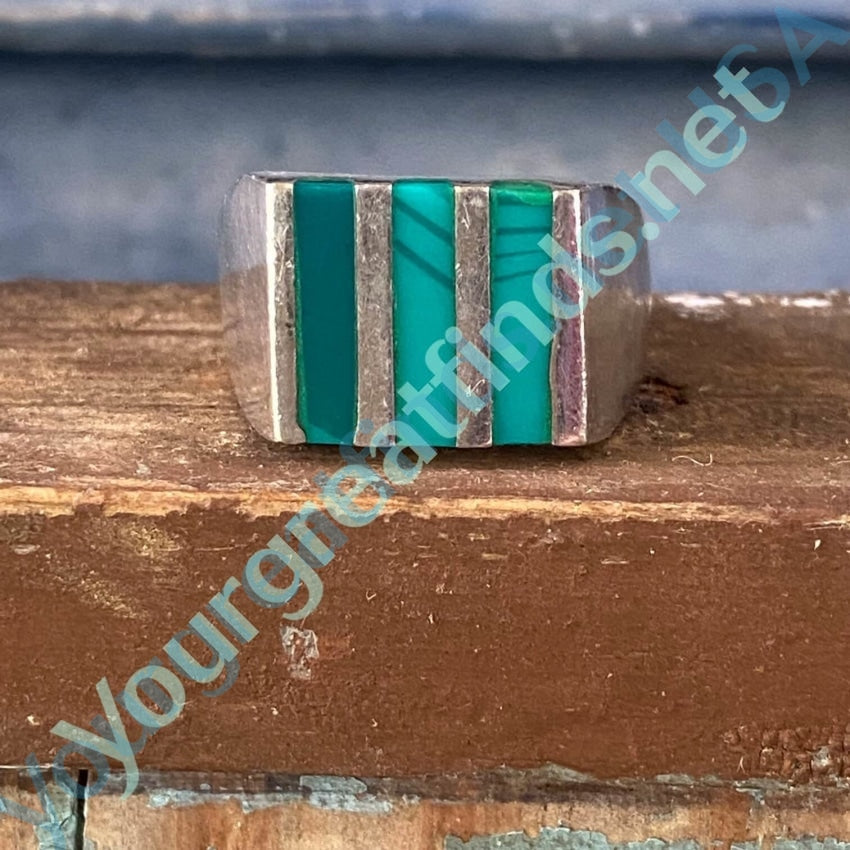 Sterling Silver Ring Channel Inlay Art Glass Size 7 Yourgreatfinds