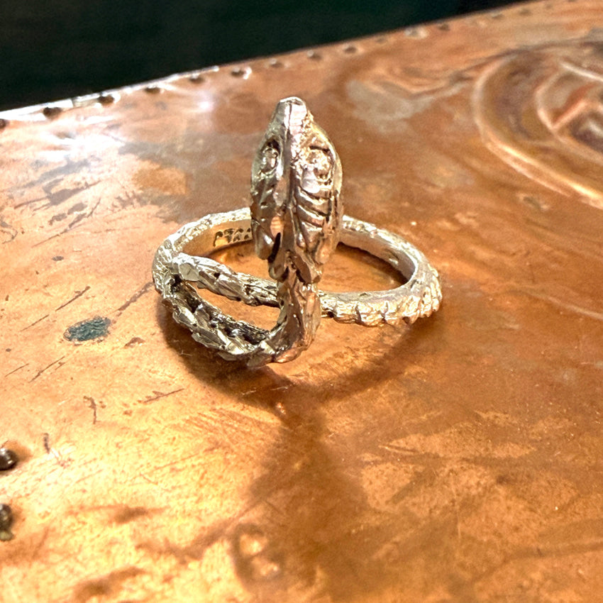 Sterling Silver Serpent Snake Ring Size 6.5 Ring