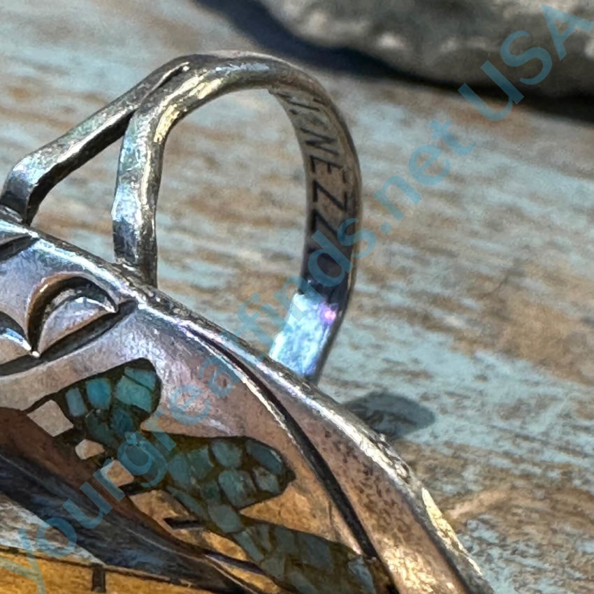 Sterling Silver Shiprock Mosaic Ring J. Nezzie Navajo