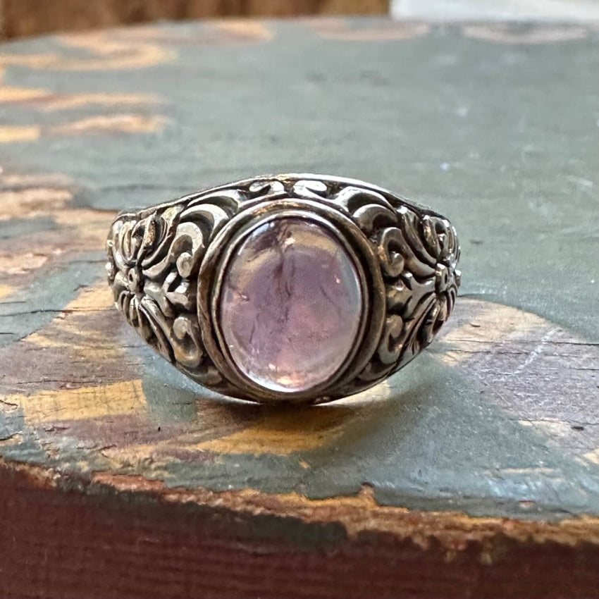 Sterling Silver Signet Ring Lavender Amethyst 9