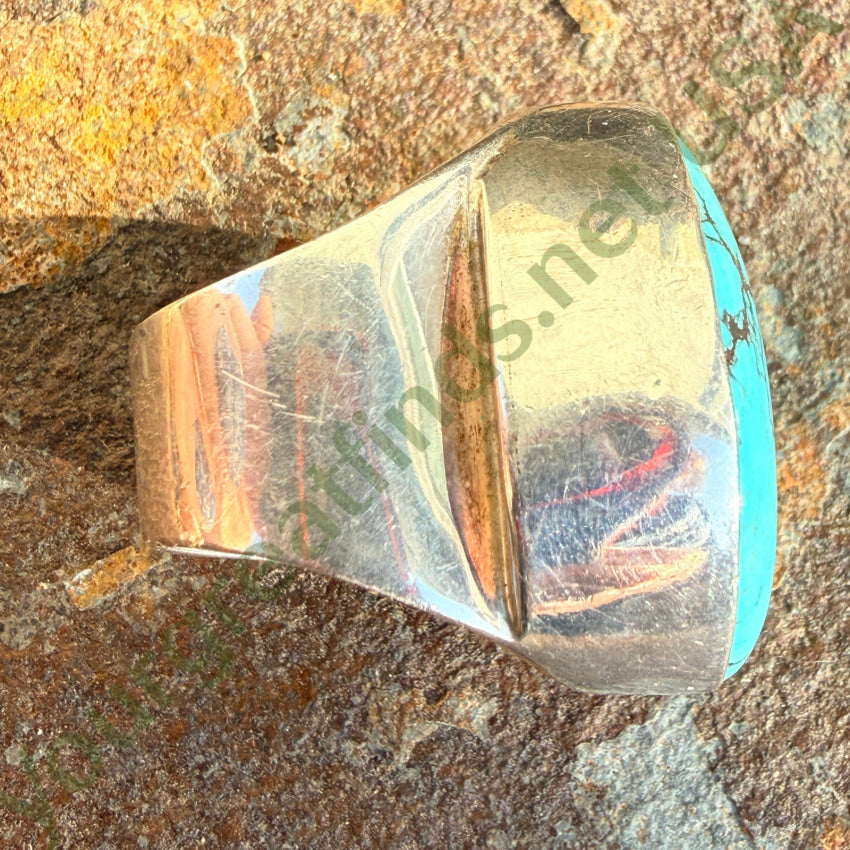 Sterling Silver Spider Web Turquoise Ring 8.5 ring