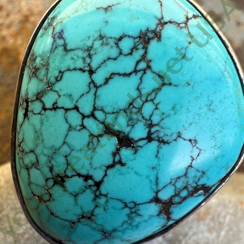 Sterling Silver Spider Web Turquoise Ring 8.5 ring