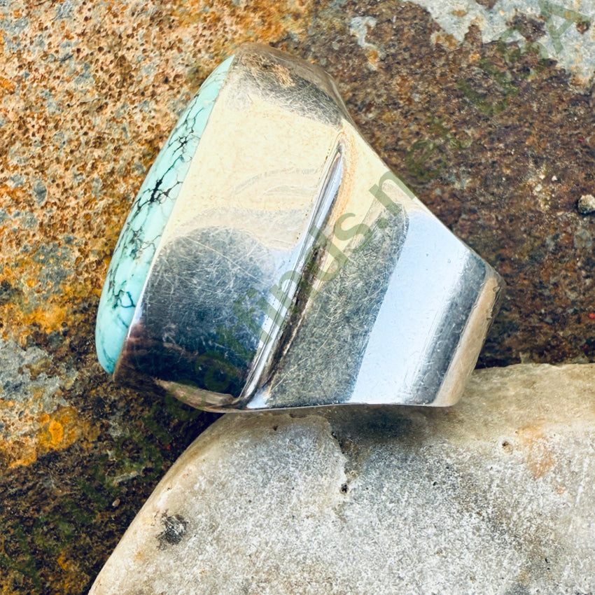 Sterling Silver Spider Web Turquoise Ring 8.5 ring