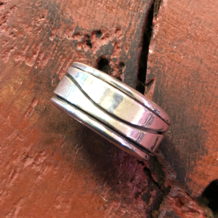 Sterling Silver Spinner Band Ring Size 9 Mexico Ring