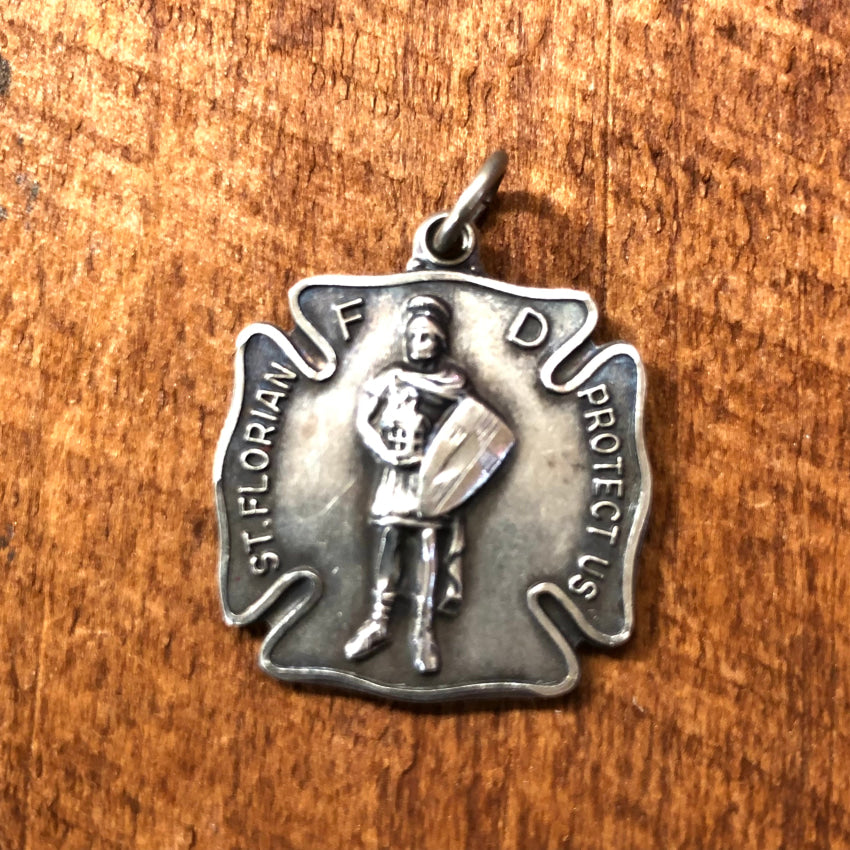 Sterling Silver St. Florian Patron Saint Of Firefighters Pendant Pendant