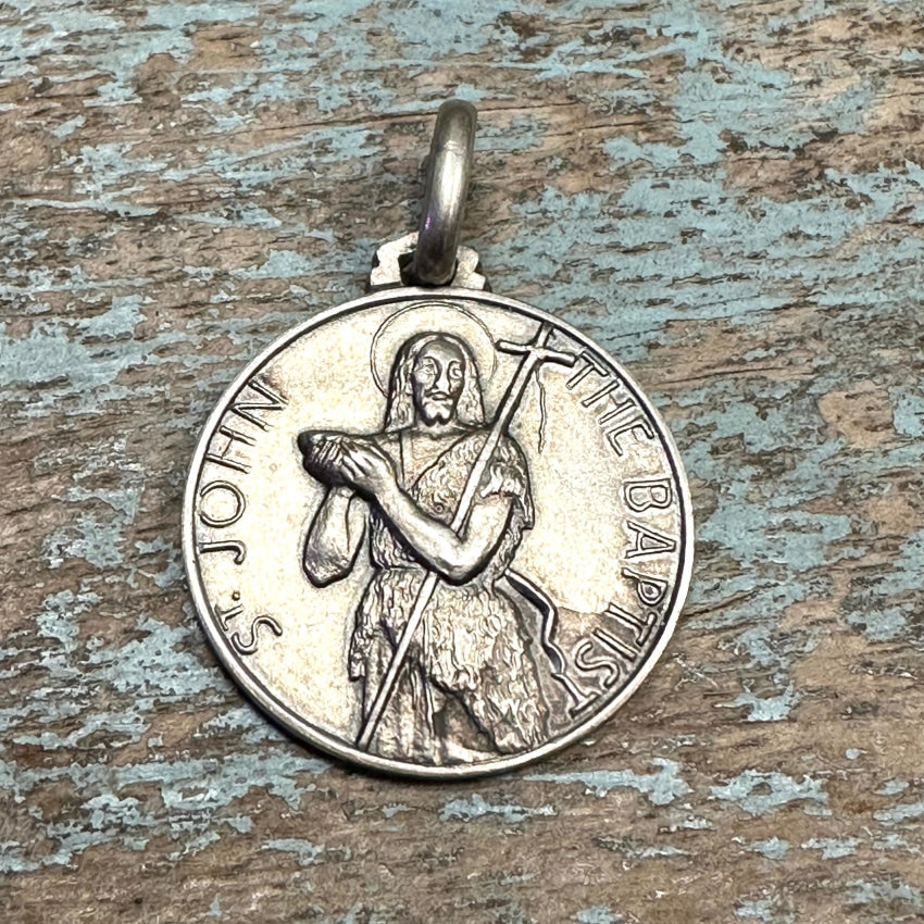 Sterling Silver St. John The Baptist Medallion Pendant