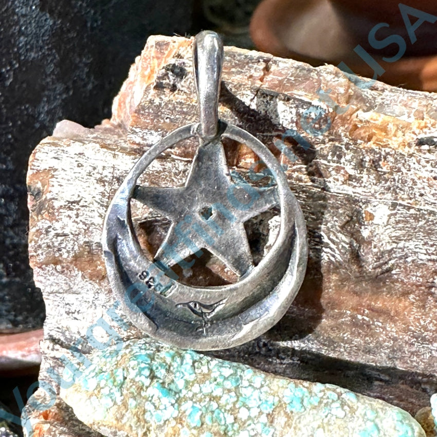 Sterling Silver Star &amp; Crescent Pendant