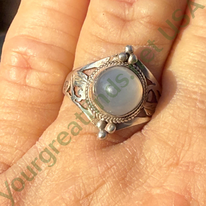 Sterling Silver Star Moonstone Ring Size 7 3/4 ring
