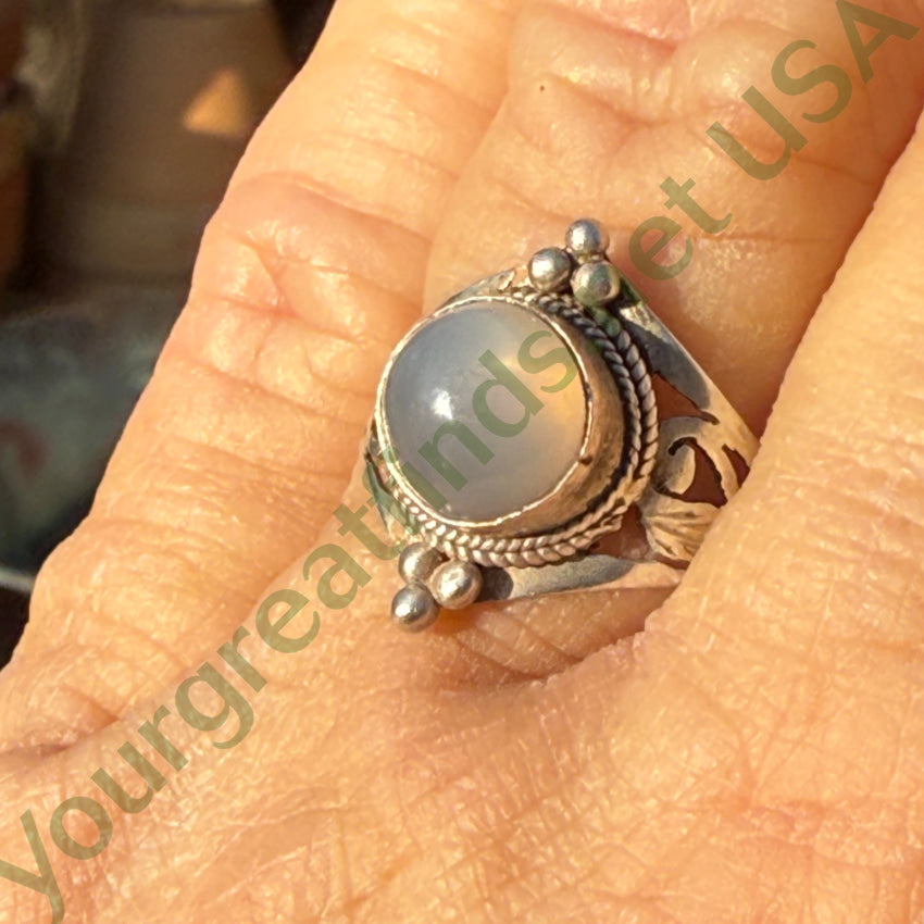Sterling Silver Star Moonstone Ring Size 7 3/4 ring