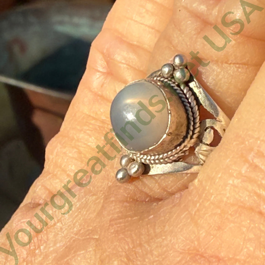 Sterling Silver Star Moonstone Ring Size 7 3/4 ring