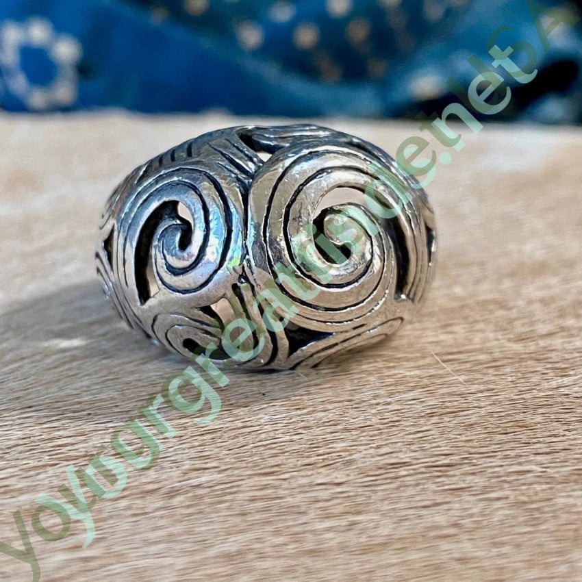 Sterling Silver Swirl Dome Ring Size 9 Yourgreatfinds