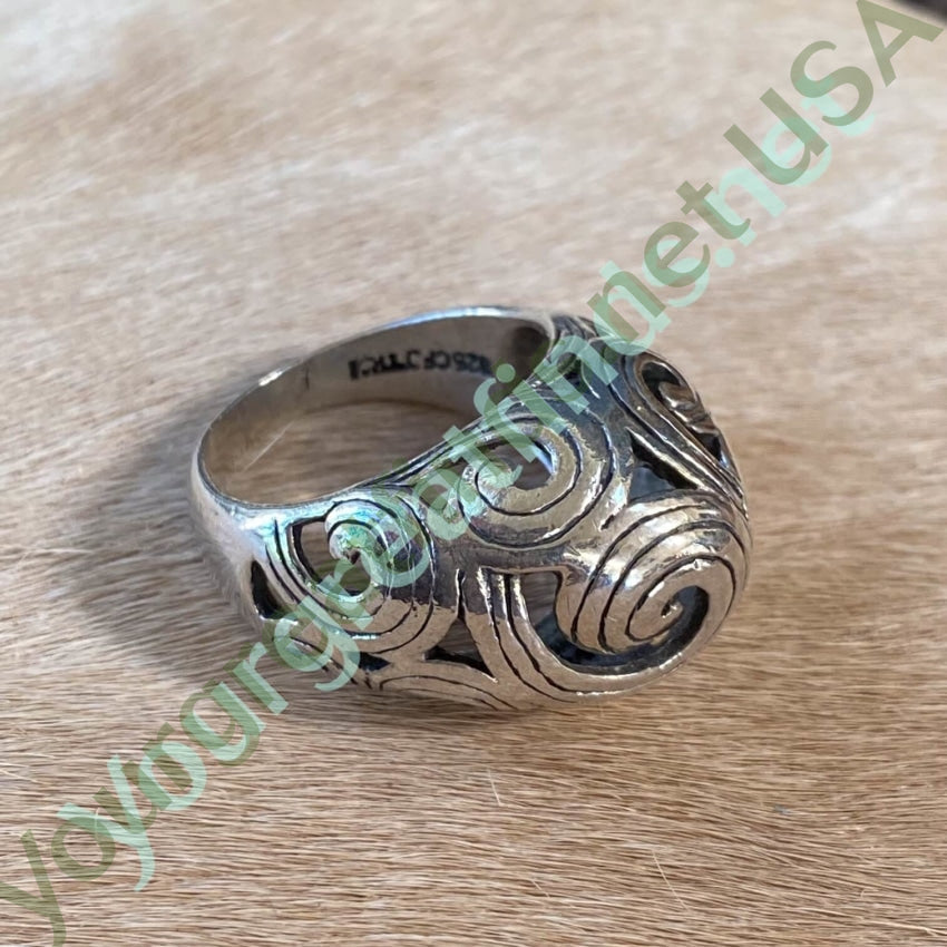 Sterling Silver Swirl Dome Ring Size 9 Yourgreatfinds