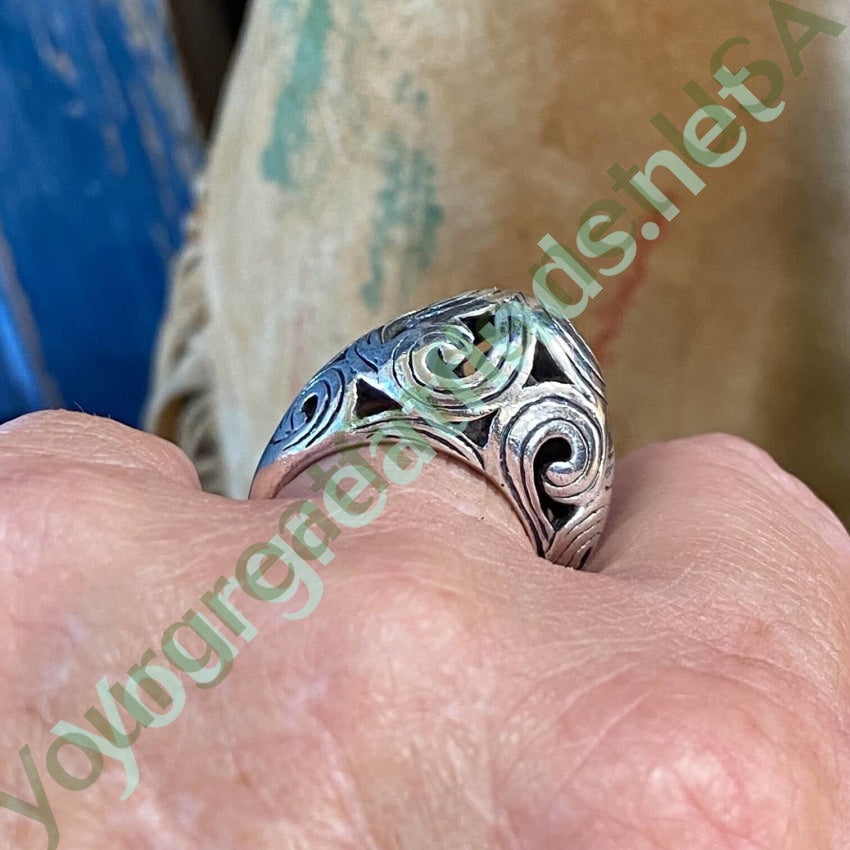 Sterling Silver Swirl Dome Ring Size 9 Yourgreatfinds
