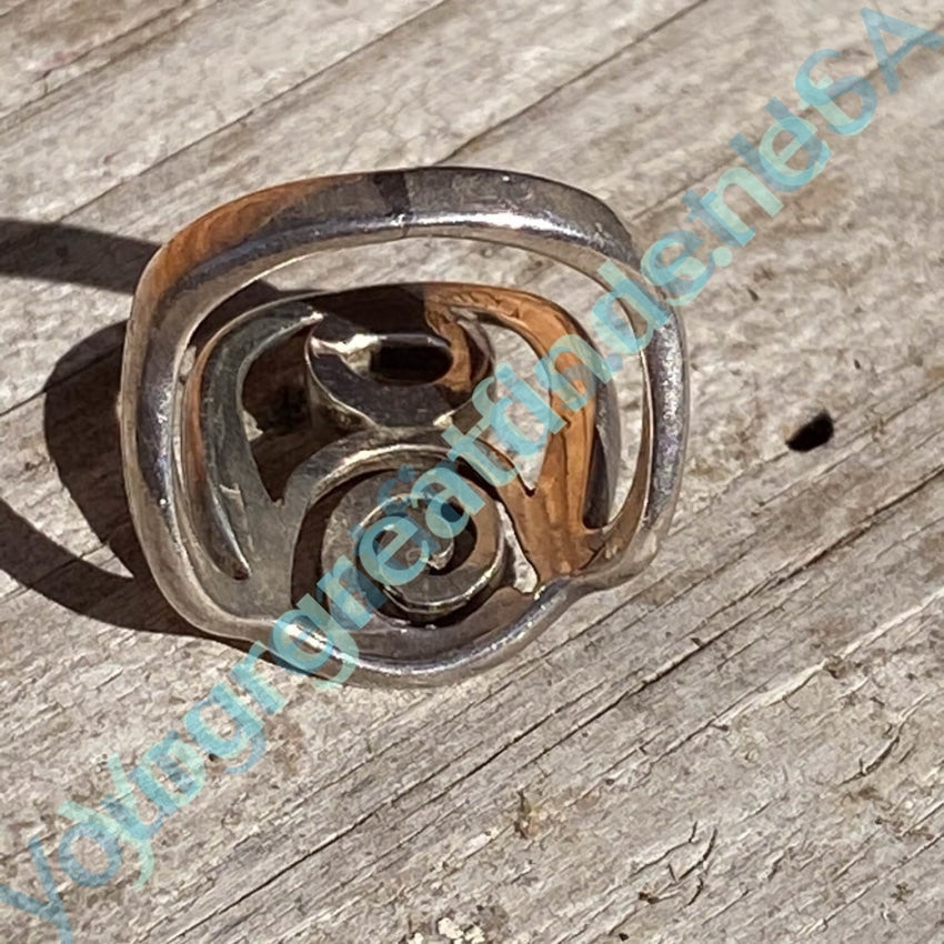 Sterling Silver Swirl Ring set with Golden Citrine Size 5.5 Yourgreatfinds