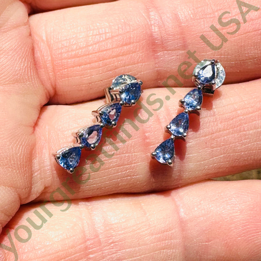 Sterling Silver Tanzanite Pierced Post Earrings Earrings