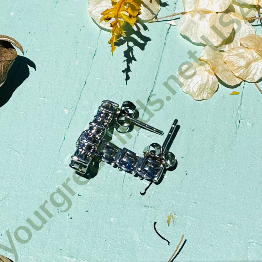 Sterling Silver Tanzanite Pierced Post Earrings Earrings