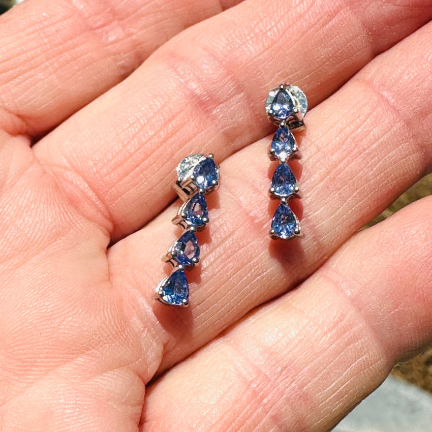 Sterling Silver Tanzanite Pierced Post Earrings Earrings