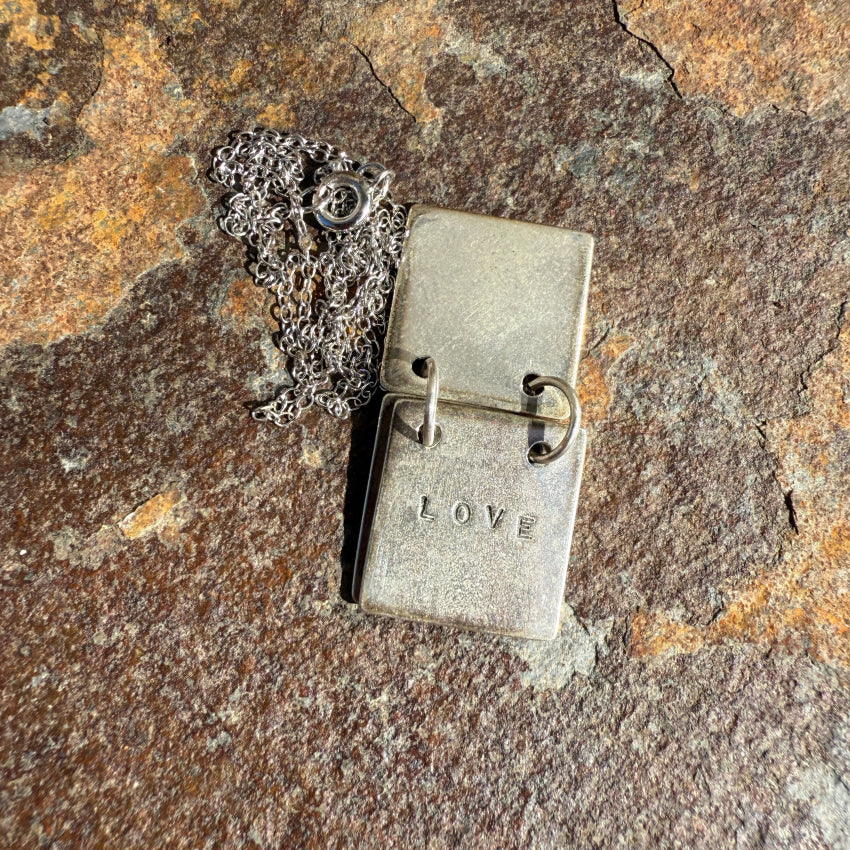 Sterling Silver Three Page ’I Love You’ Necklace necklace