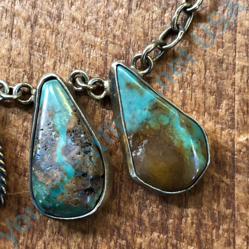 Sterling Silver & Turquoise 5 Pendant Necklace