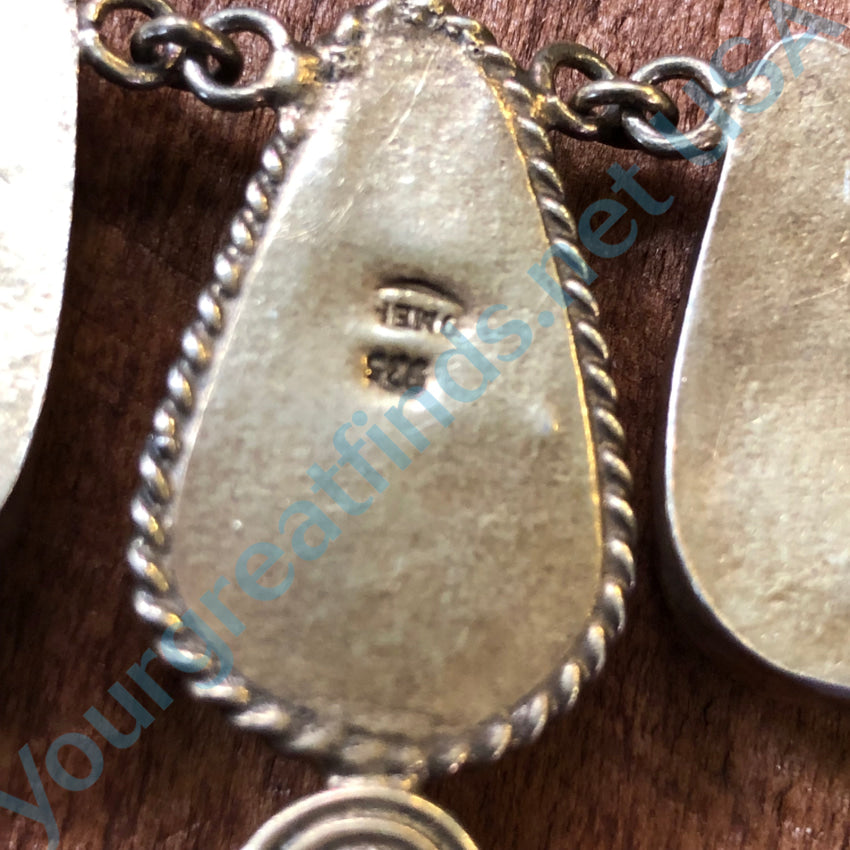 Sterling Silver & Turquoise 5 Pendant Necklace