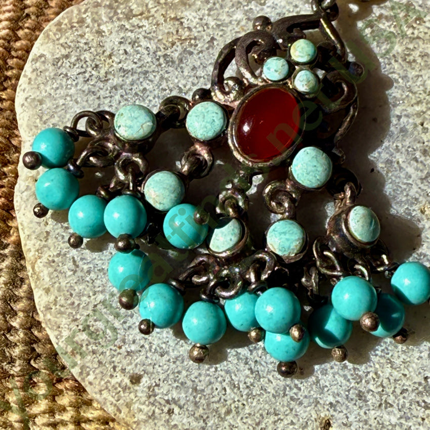 Sterling Silver & Turquoise Beaded Chandelier Pierced Post Earrings earrings