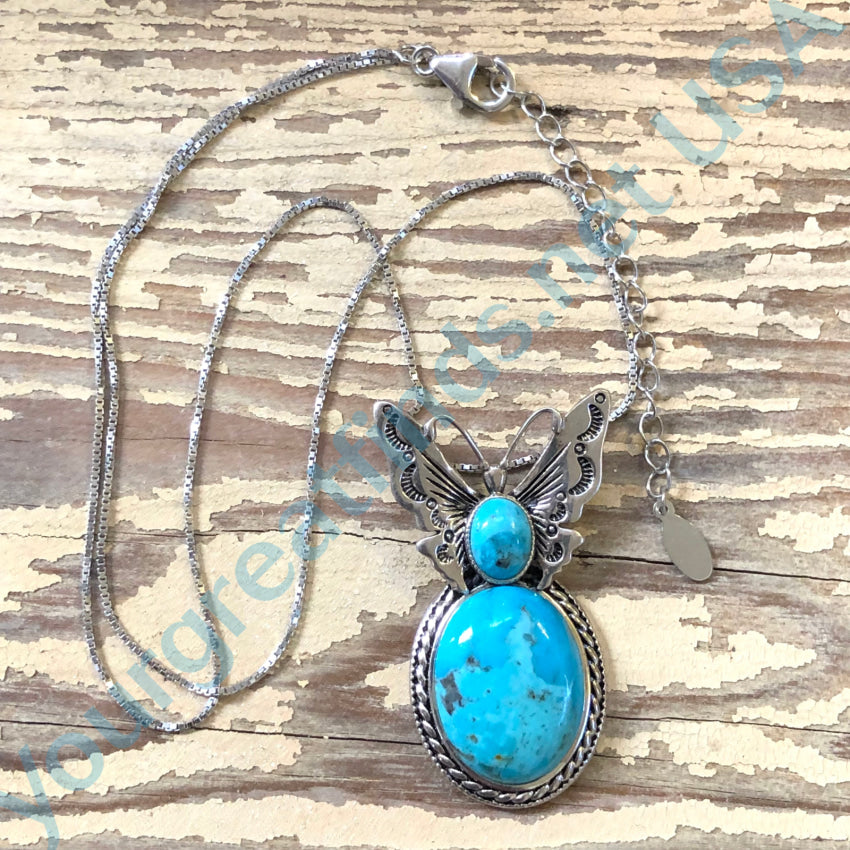 Sterling Silver & Turquoise Butterfly Necklace