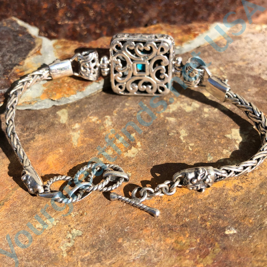 Sterling Silver & Turquoise Cable Bracelet Bracelet