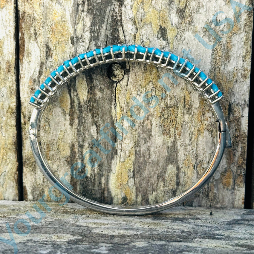 Sterling Silver Turquoise Cluster Bangle Bracelet Bracelet