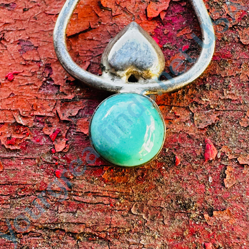 Sterling Silver & Turquoise Double Stone Pendant Pendant