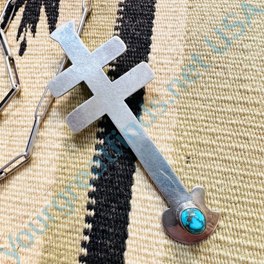 Sterling Silver Turquoise Dragonfly Cross Necklace Tony Sanchez