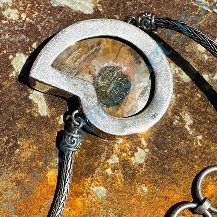 Sterling Silver & Turquoise Enamel Filled Ammonite Bracelet Bracelets