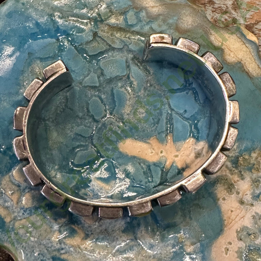 Sterling Silver Turquoise Gemstone Confetti Cuff Bracelet