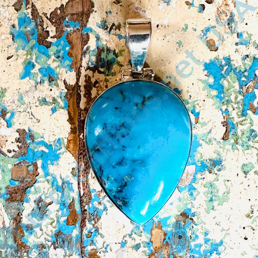 Sterling Silver & Turquoise Large Pendant Pendant