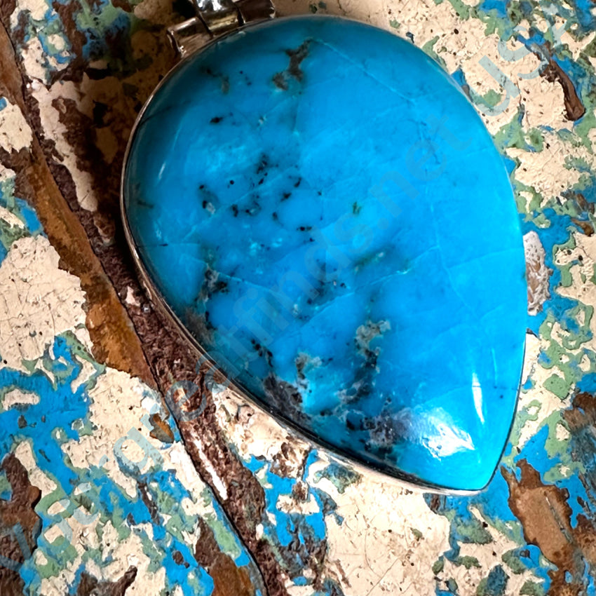 Sterling Silver & Turquoise Large Pendant Pendant