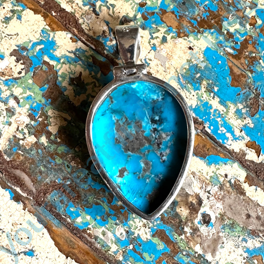 Sterling Silver & Turquoise Large Pendant Pendant