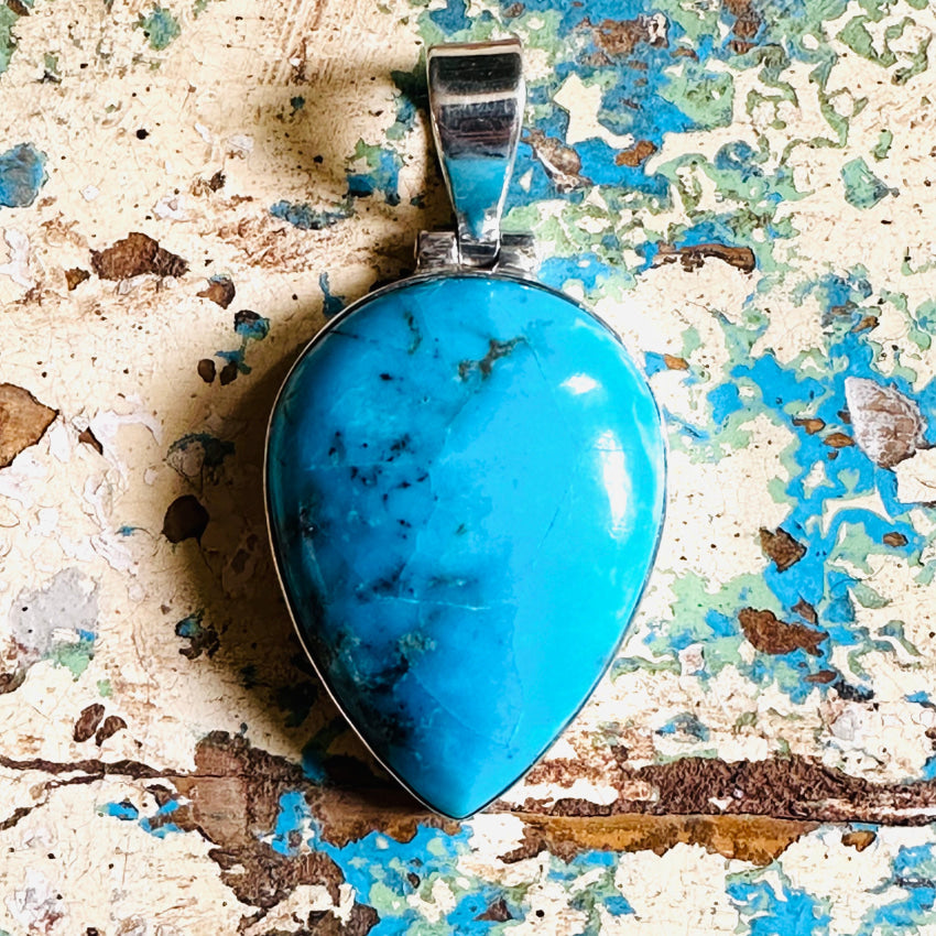 Sterling Silver & Turquoise Large Pendant Pendant